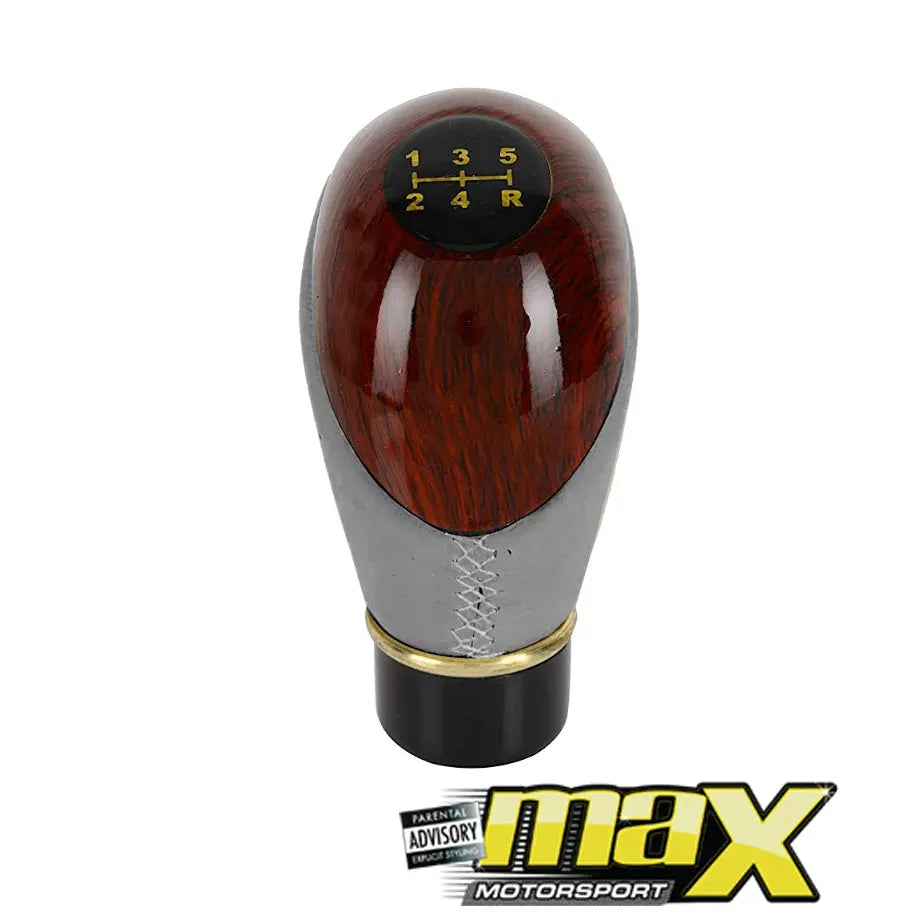 Universal Type-R Wood Grain Leather Look Gear Knob maxmotorsports