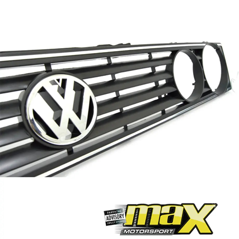 VW Golf 1 Chrome Big Badge Double Headlight Grille (Plastic) maxmotorsports