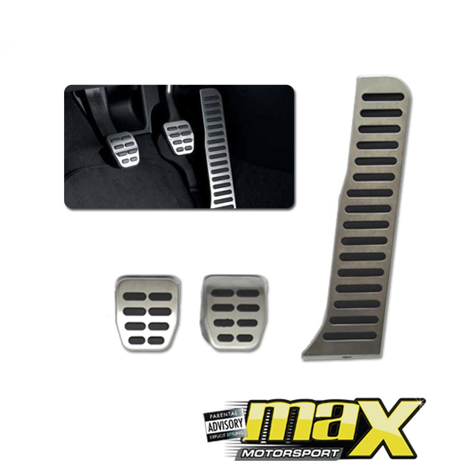 VW Golf 6 Brushed Aluminium 3 Piece Pedals maxmotorsports