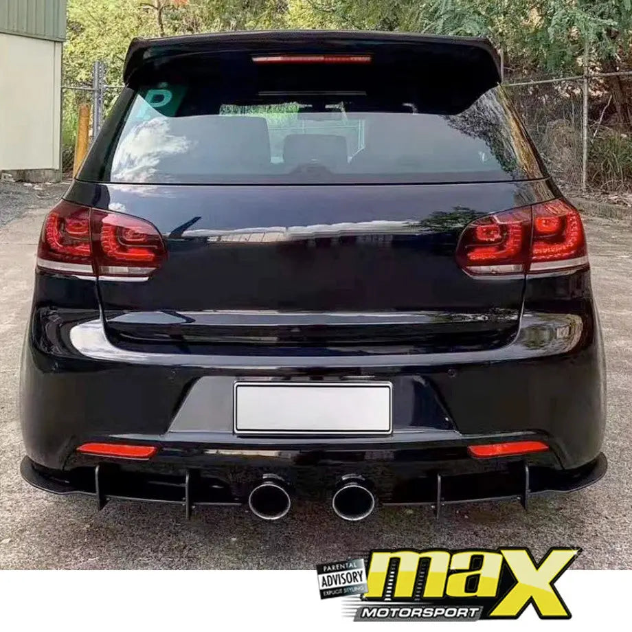 VW Golf 6R Gloss Black Maxton Style Diffuser maxmotorsports