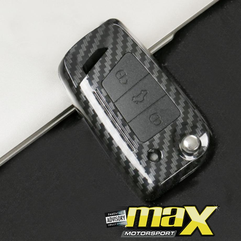 VW Golf 7 GTI Hard Shell Carbon Fibre Key Case Cover maxmotorsports
