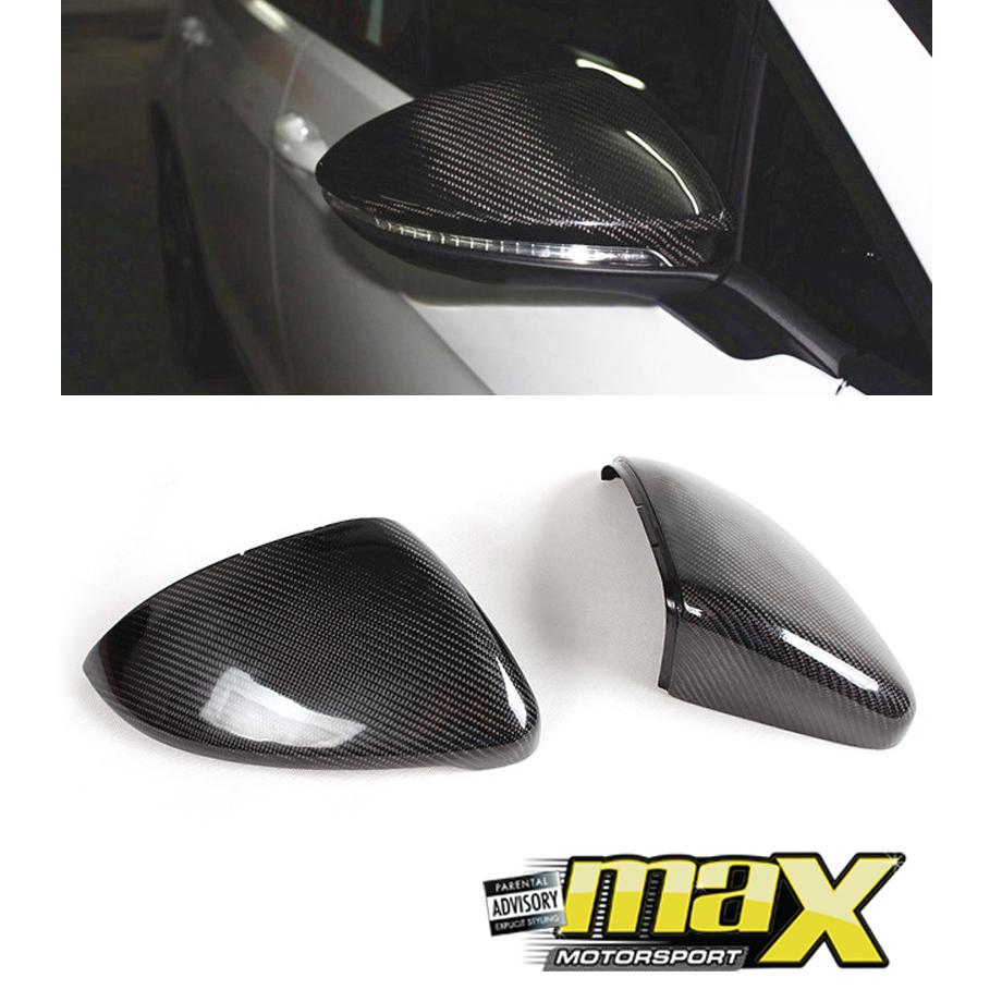 VW Golf Mk7 Carbon Fibre Stick On Mirror Covers maxmotorsports