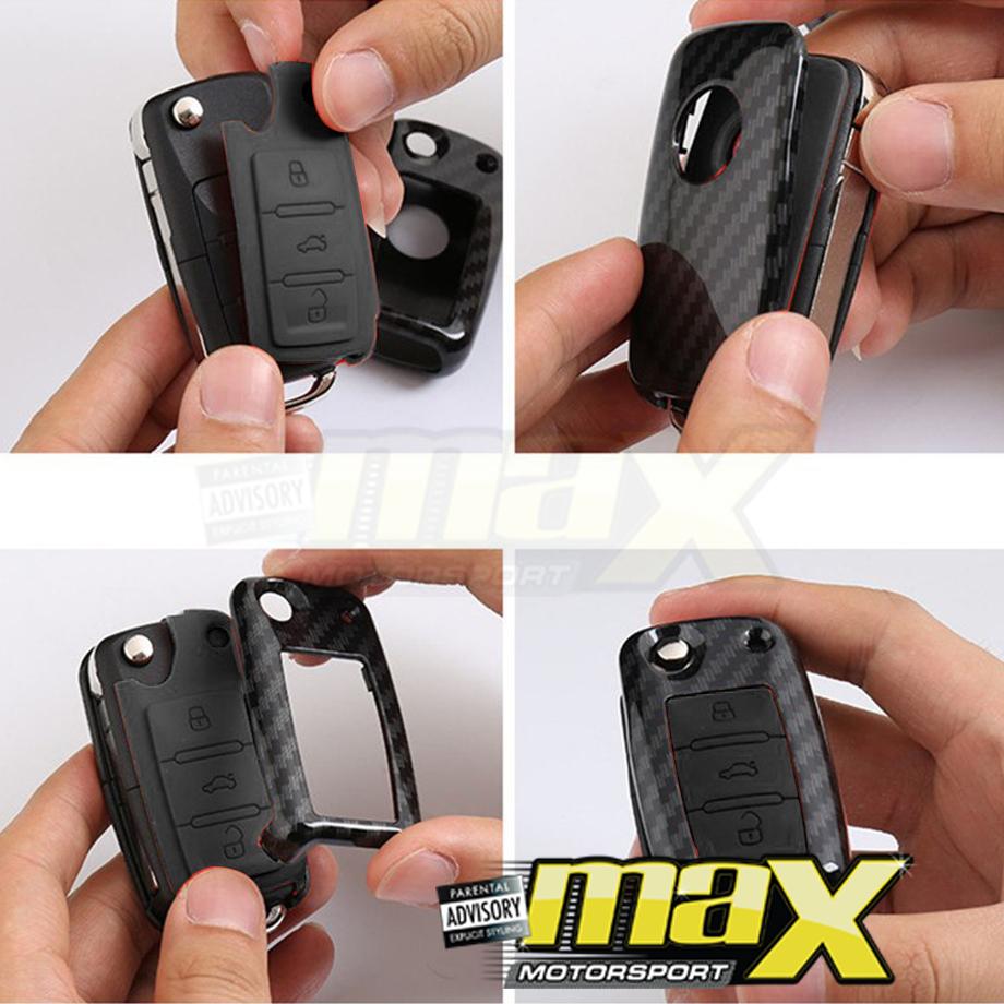 VW Polo / Golf 4/5/6 Carbon Fibre Key Case Cover maxmotorsports