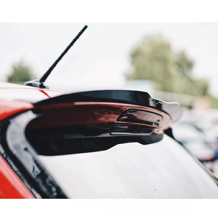 VW Polo 8 AW Maxton Style Gloss Black Roof Spoiler Extension Max Motorsport