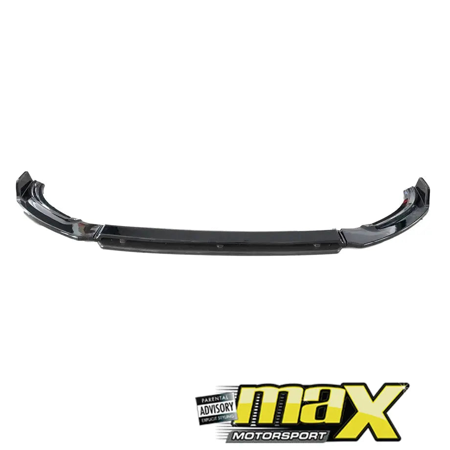 VW Polo 8 AW (19-On) Gloss Black Maxton Style Plastic Front Spoiler (4-Piece) maxmotorsports