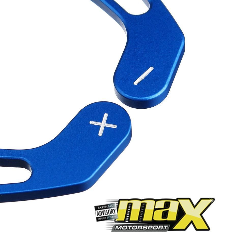 VW Polo 8AW GTI (19-On) Aluminum Paddle Shift Extensions (Blue) maxmotorsports