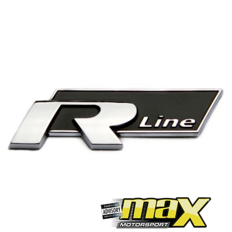 VW R-Line Chrome Stick-On Badge (Black) maxmotorsports