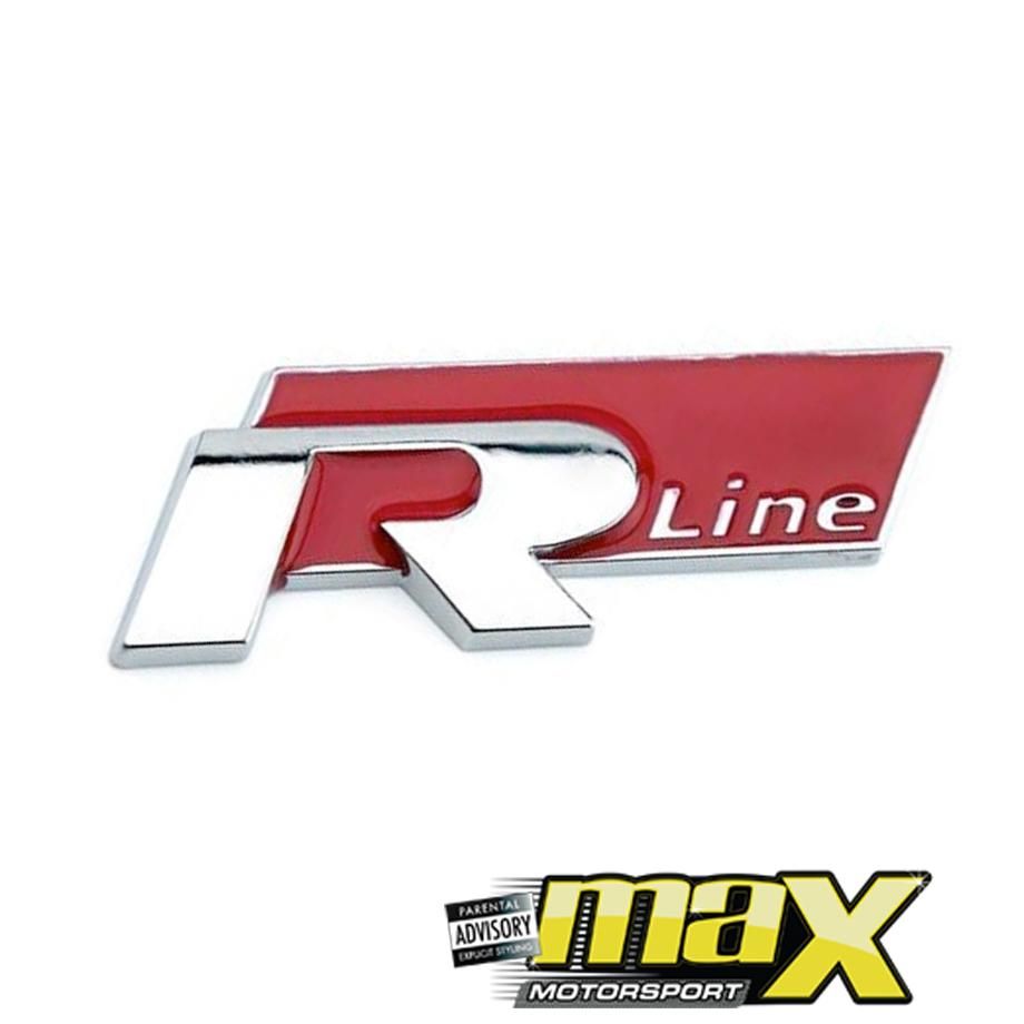 VW R-Line Chrome Stick-On Badge (Red) maxmotorsports
