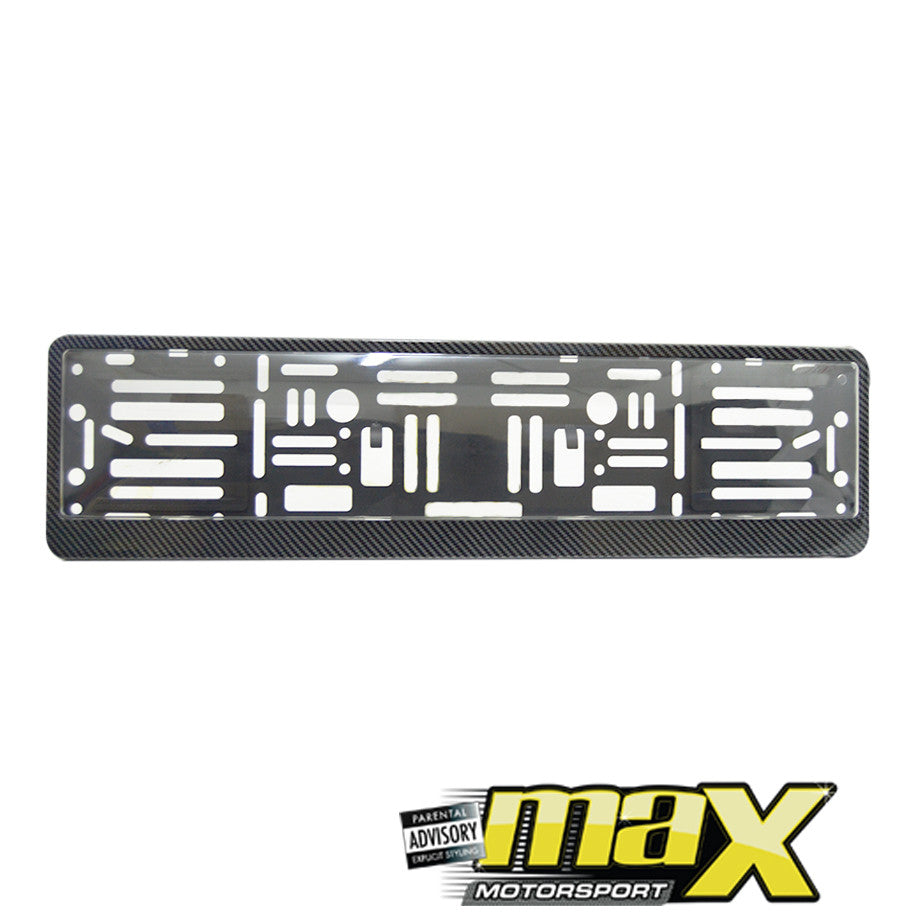 Universal Carbon Look License Plate Holder With Protector Cover