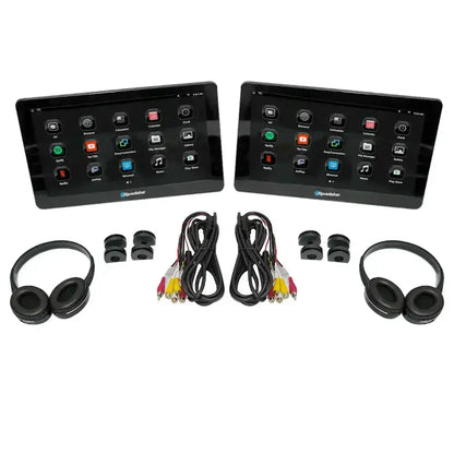 10.1" Roadstar Android Entertainment Headrest Tablet Screens With Bluetooth Headphones Roadstar