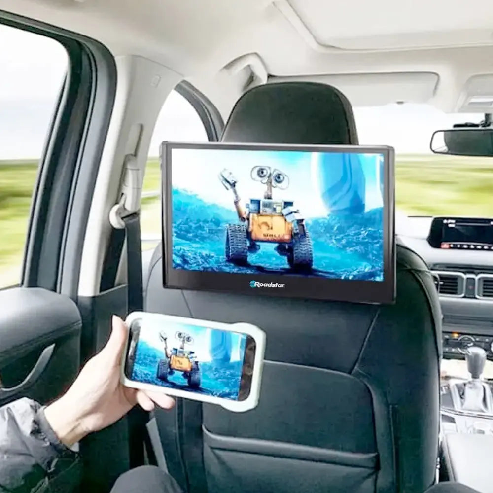 10.8" Roadstar Android Entertainment Headrest Tablet Screens With Blue