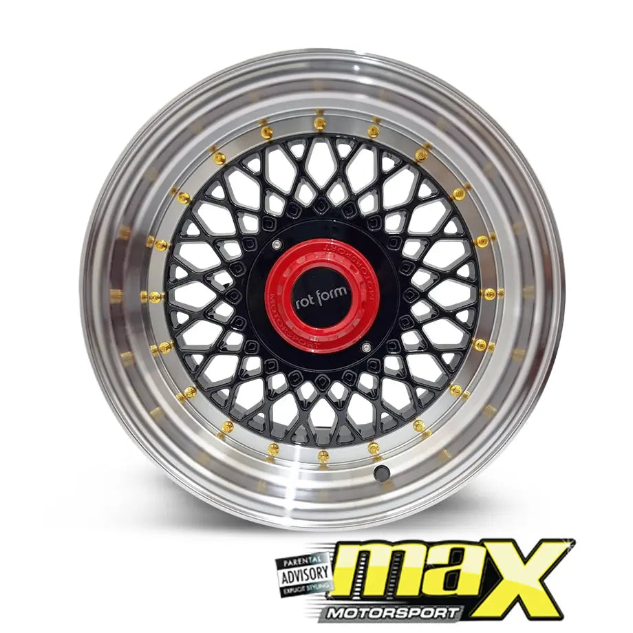 15 Inch Mag Wheel - MX1005-BK Rotform Mesh Style Wheel (4x100 / 108 PCD) Max Motorsport