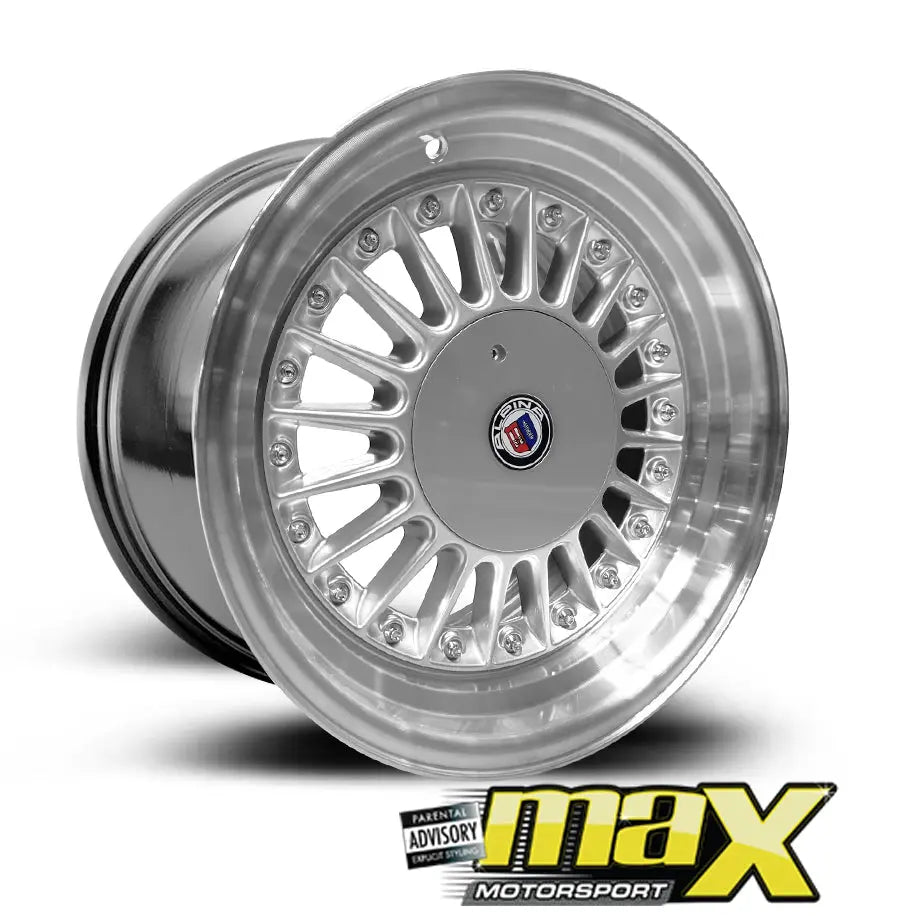 15 Inch Mag Wheel - MX1317 Alpin Style Wheel (4x100 / 114.3 PCD) Max Motorsport