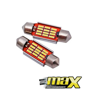 12 SMD LED Festoon Type Interior Bulbs - (3.5cm) maxmotorsports