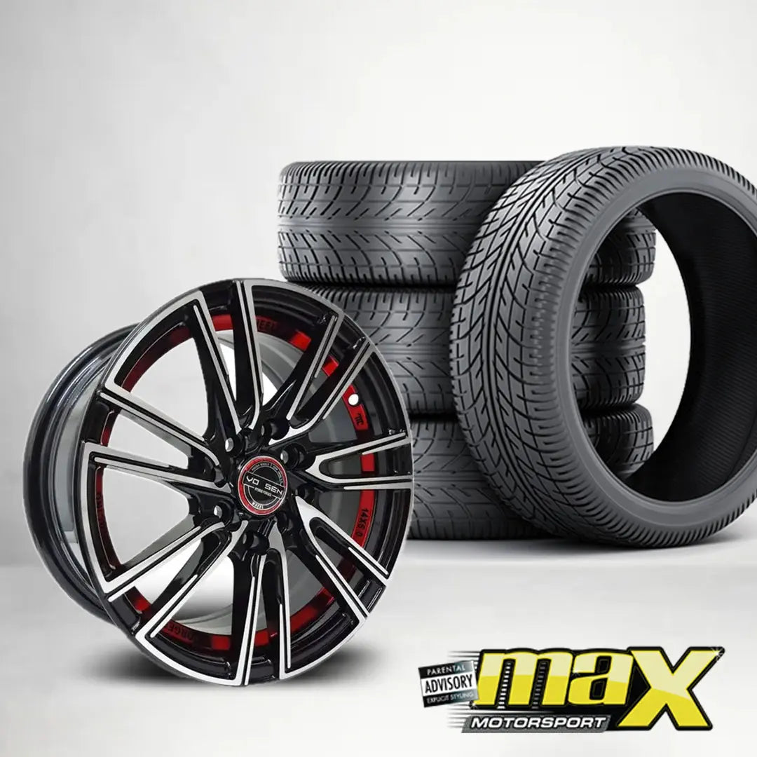 14 Inch MX452-14RD VSN Style Wheel & Tyre Combo (4x100/114.3 PCD) Max Motorsport