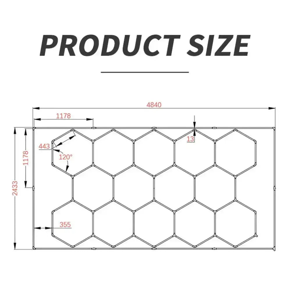 14 Piece Set Hex Light Kit with RGB Border Hexglo - Hexagon LED Lighting