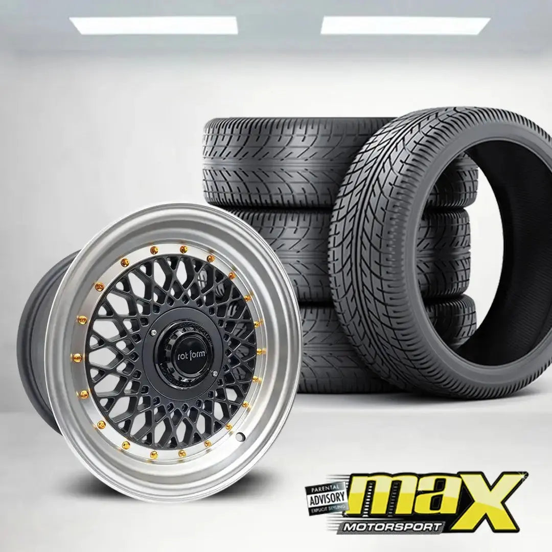 15 Inch MX1005-GM Rotform Mesh Style Wheel & Tyre Combo (4x100 / 108 P ...