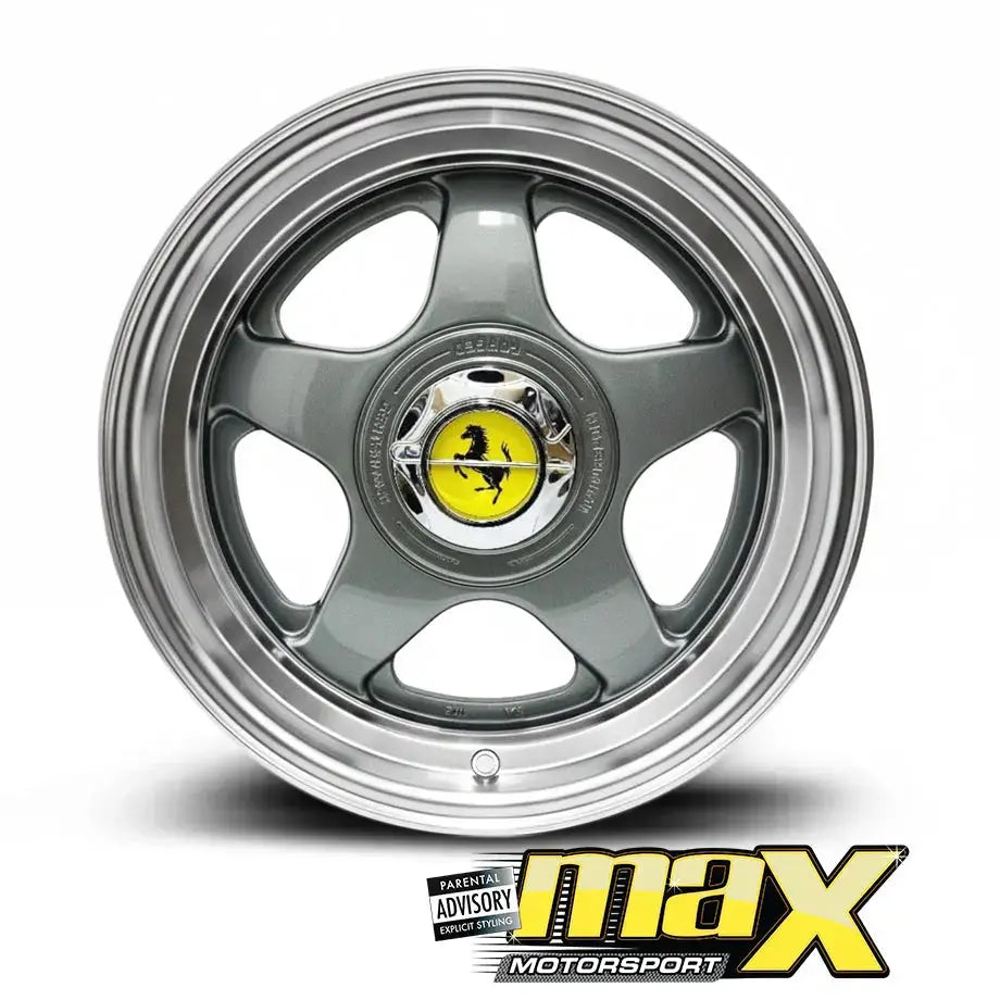 15 Inch MX1025-S MX1922-B Ferari Style Wheel & Tyre Combo - (4x100 / 5x100 PCD) Max Motorsport