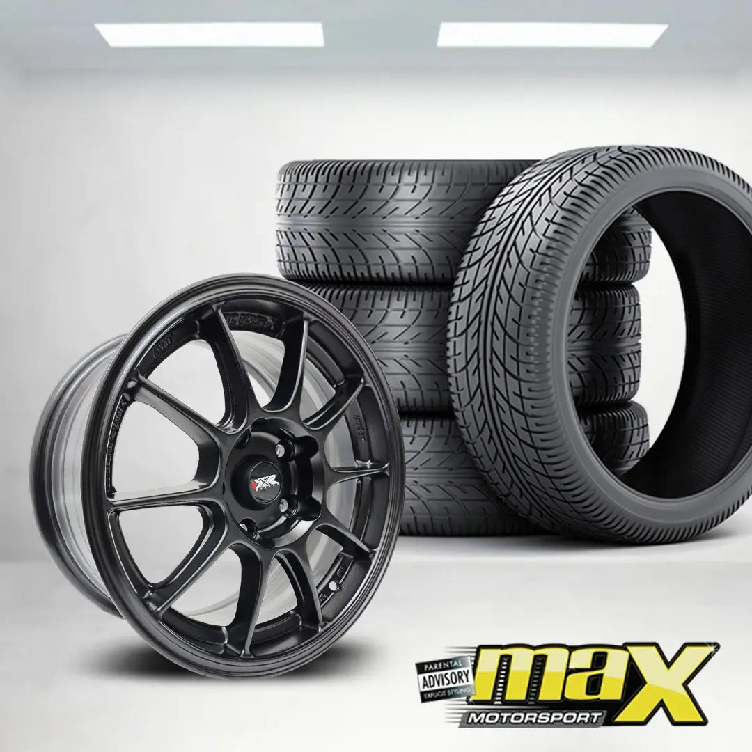 15 Inch - MX105 XXR Style Wheel & Tyre Combo - 5x114.3 PCD Max Motorsport