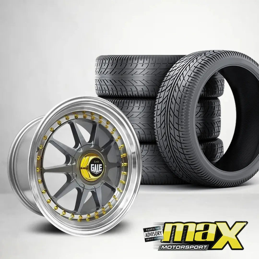 15 Inch MX1214-G4 Gale Ewing Style Wheel & Tyre Combo - (4x100 / 5x100 PCD) Max Motorsport
