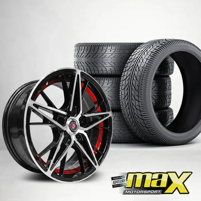 15 Inch MX1320-BL VSN Wheel & Tyre Combo - (4x100 PCD) Max Motorsport