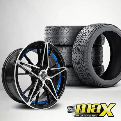 15 Inch MX1320-BL VSN Wheel & Tyre Combo - (4x100 PCD) Max Motorsport