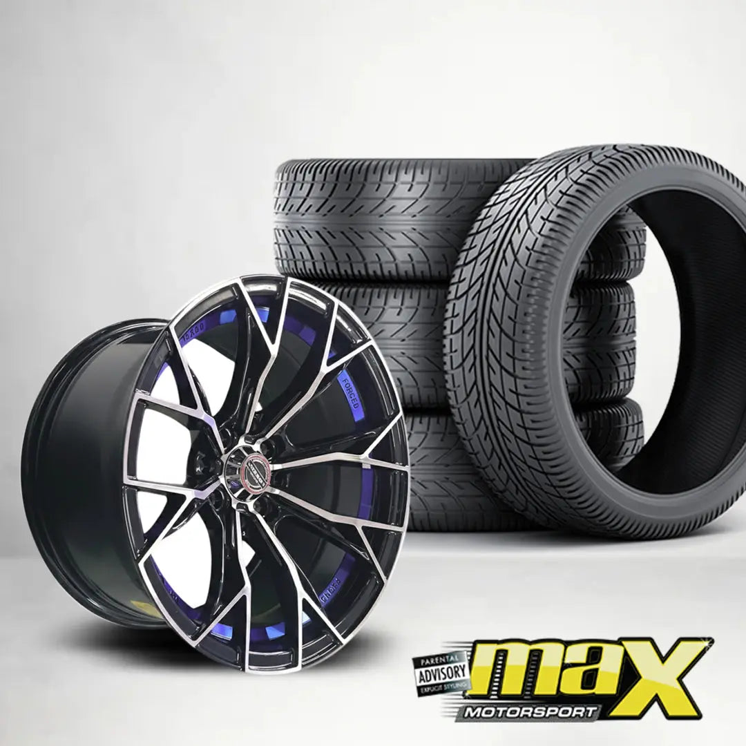 15 Inch MX134-BL VSN Concave Wheels & Tyre Combo - (4x100/ 4x114.3 PCD) Max Motorsport