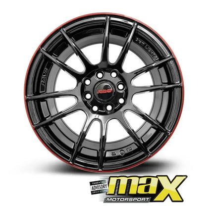 15 Inch MX1403-15BL VSN Style Wheel & Tyre Combo - (4x100 PCD) Max Motorsport