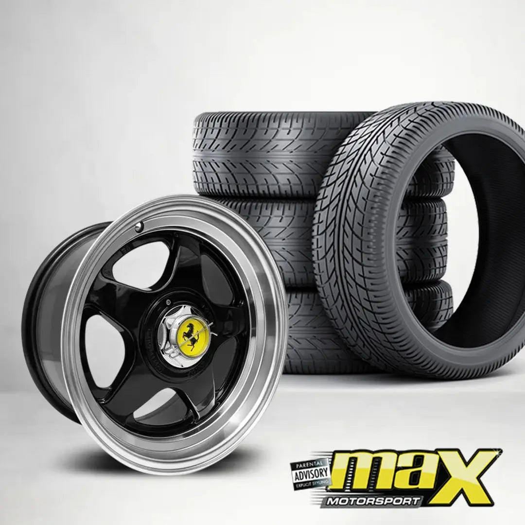 15 Inch MX1922-A Ferari Style Wheel & Tyre Combo - (4x100 / 5x100 PCD) Max Motorsport