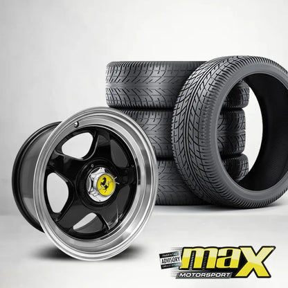 15 Inch MX1922-A Ferari Style Wheel & Tyre Combo - (4x100 / 5x100 PCD) Max Motorsport