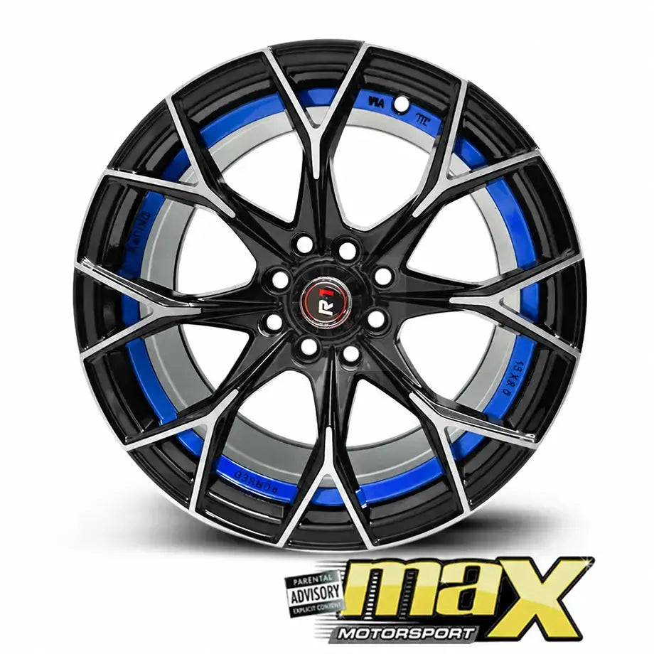 15 Inch - MX821-BLU Concave Wheel & Tyre Combo - (4x100/ 4x114.3 PCD) Max Motorsport