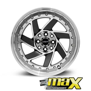 15 Inch Mag Wheel - MX726 RF Twist Wheel (4x100/114.3 PCD) Max Motorsport