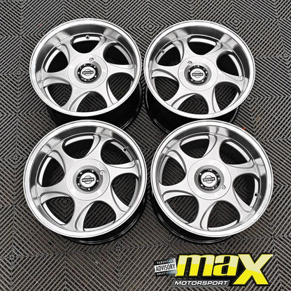 15 Inch Mag Wheel - MX2512-A15 Nissan STI Deep Dish Style Wheel - 4x100 / 5x100 PCD Max Motorsport