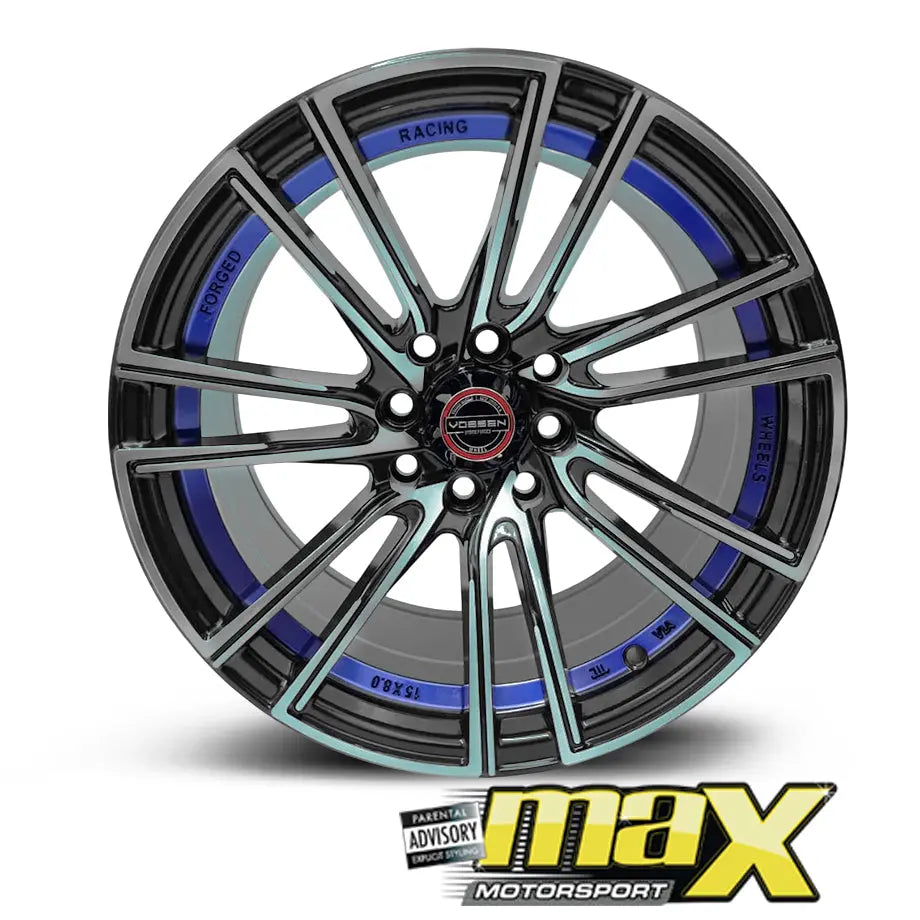 15 Inch Mag Wheel - MX452-BL Concave Wheels (4x100/ 4x114.3 PCD) Max Motorsport