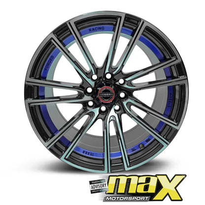 15 Inch Mag Wheel - MX452-BL Concave Wheels (4x100/ 4x114.3 PCD) Max Motorsport