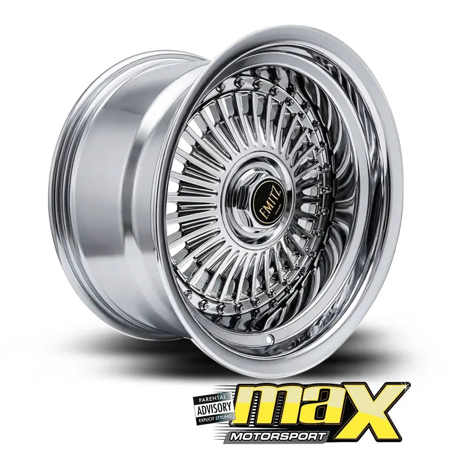 15 Inch Mag Wheel - MX5036CHR-NW Emit Wheels Narrow & Wides - (4x100/ 5x100 PCD) Max Motorsport