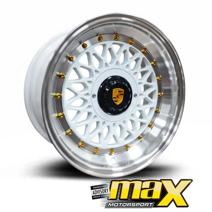 15 Inch Mag Wheel - MX5208-WT Porsche Mesh Style Wheel (4x100 / 5x100 PCD) Max Motorsport