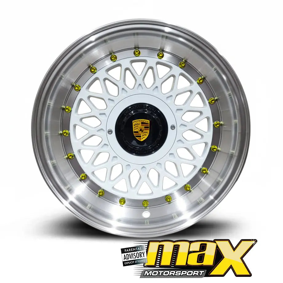 Mesh Style Rims 15 Inch Mag Wheel - MX5208-WT Porsche Mesh Style Wheel (4x100 / 5x100 ...