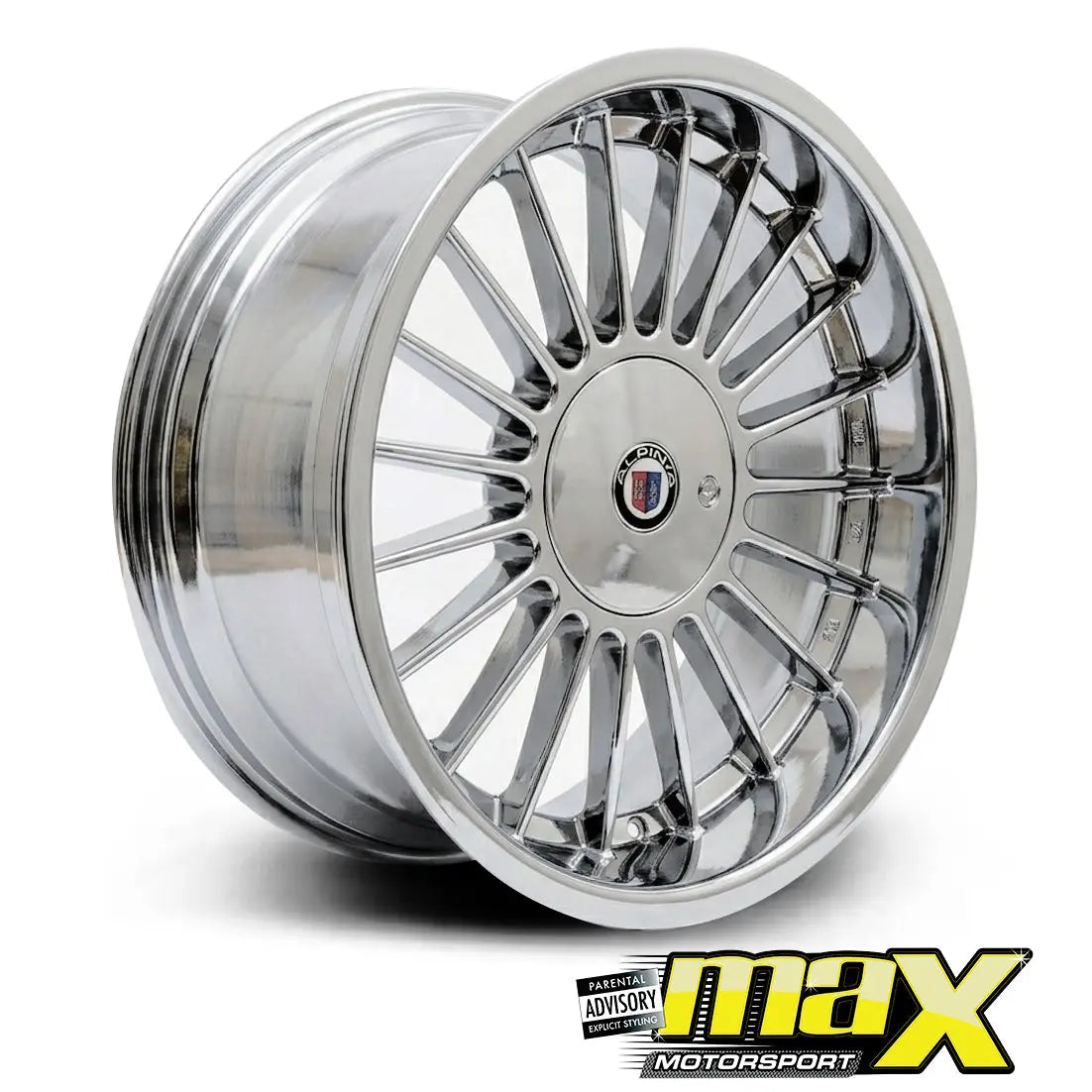15 Inch Mag Wheel - MX5674-O Chrome Alpin Style Wheel - 4x100 / 4x108 PCD Max Motorsport