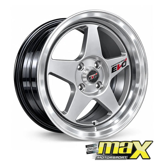15 Inch Mag Wheel - MX6008 EVO Style - 4x100 PCD Max Motorsport