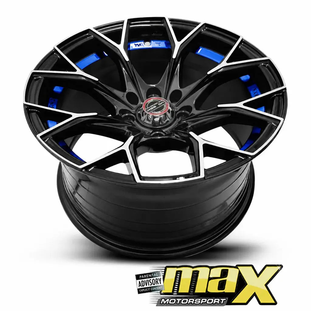 15 Inch Mag Wheel - MX821-BLU VSN Concave Wheels (4x100/ 4x114.3 PCD) Max Motorsport