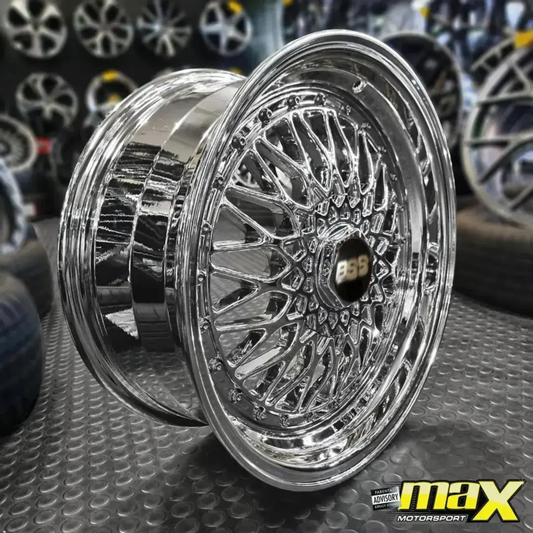 15 Inch Mag Wheel - MXBS-15SL Chrome BSS Wheel - 4x100 / 5x100 PCD Max Motorsport