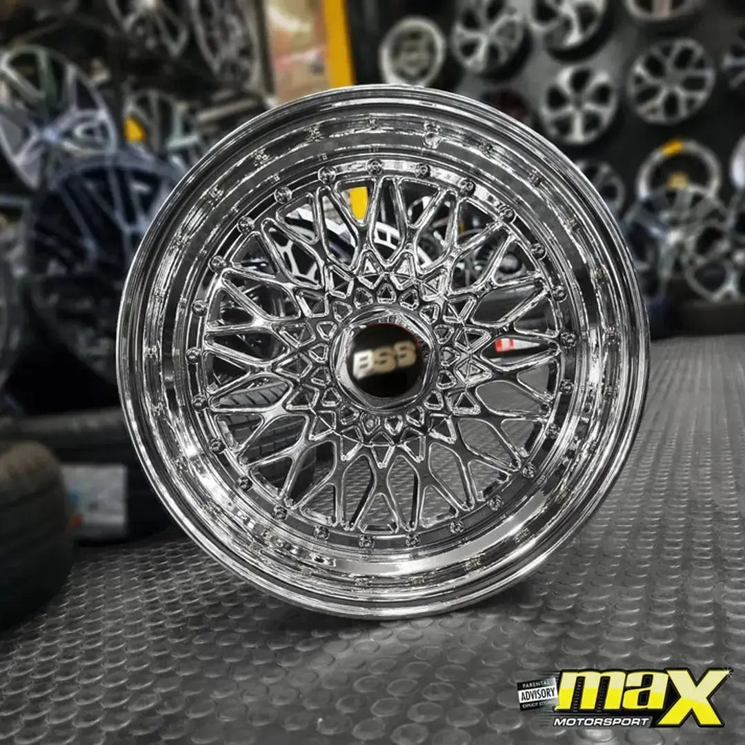 15 Inch Mag Wheel - MXBS-15SL Chrome BSS Wheel - 4x100 / 5x100 PCD Max Motorsport