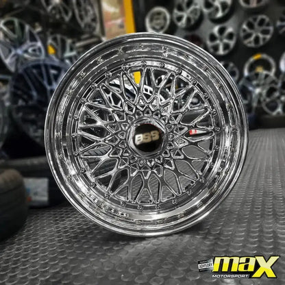 15 Inch Mag Wheel - MXBS-15SL Chrome BSS Wheel - 4x100 / 5x100 PCD Max Motorsport