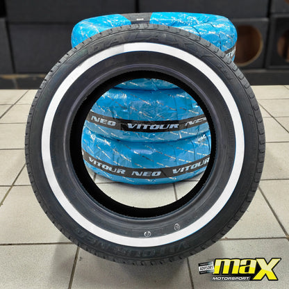 15 Inch - Vitour Galaxy R1 88H White Wall Tyre - (185/65/15) Vitour Tyres