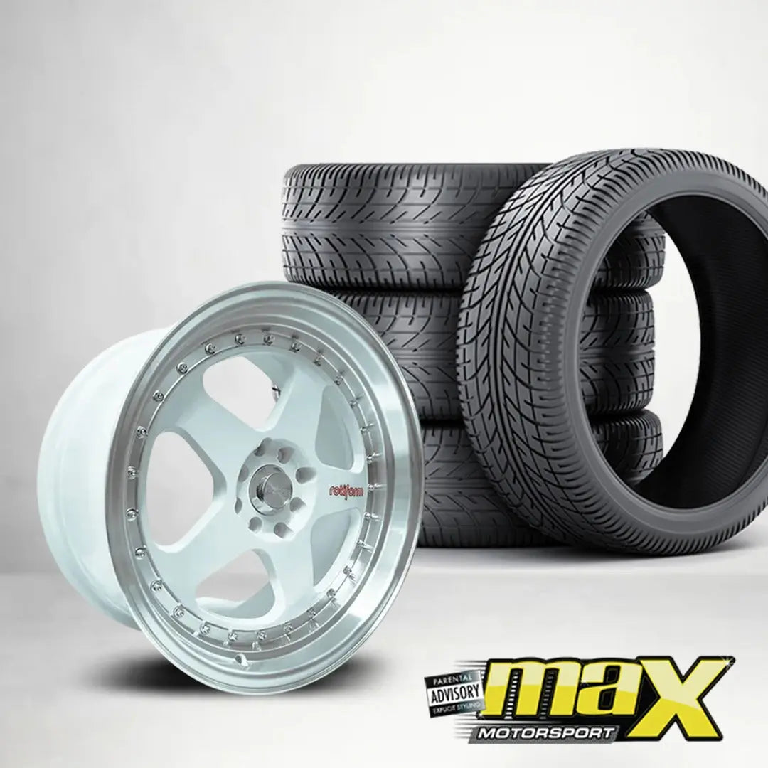 17 Inch Mag Wheel - MX1026-WT Rotform ROC Style Wheel & Tyre Combo (4x100 / 4x114.3 PCD) Max Motorsport