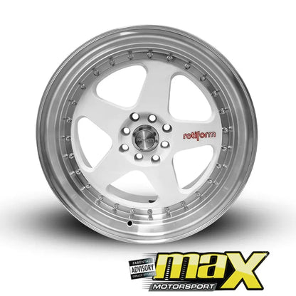 17 Inch Mag Wheel - MX1026-WT Rotform ROC Style Wheel (4x100 / 4x114.3 PCD) Max Motorsport
