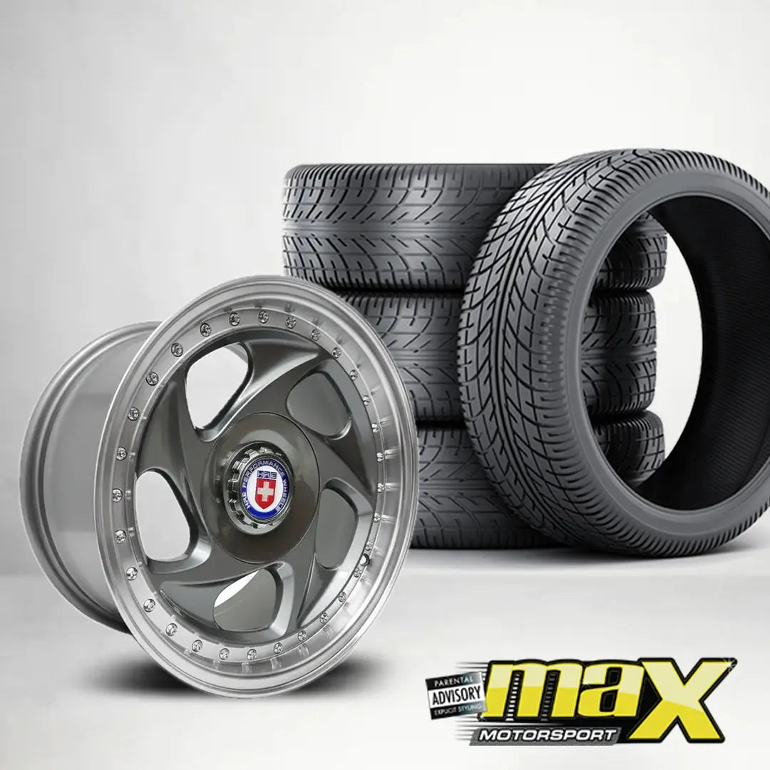 15 Inch MX115-B HR.E Blade Style Wheel & Tyre Combo - (4x100 / 5x100 P ...
