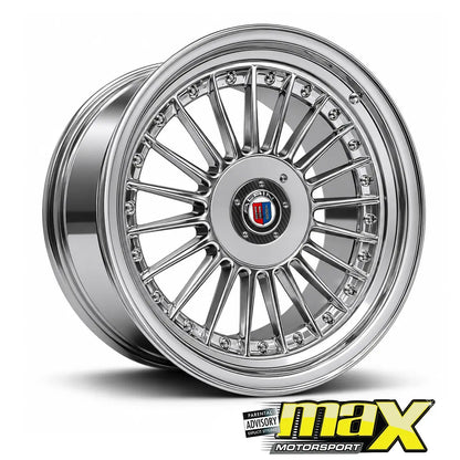 17 Inch Mag Wheel - MX7076 Chrome Alpin Wheel - 4x100 / 5x100 PCD (Narrow & Wide) Max Motorsport