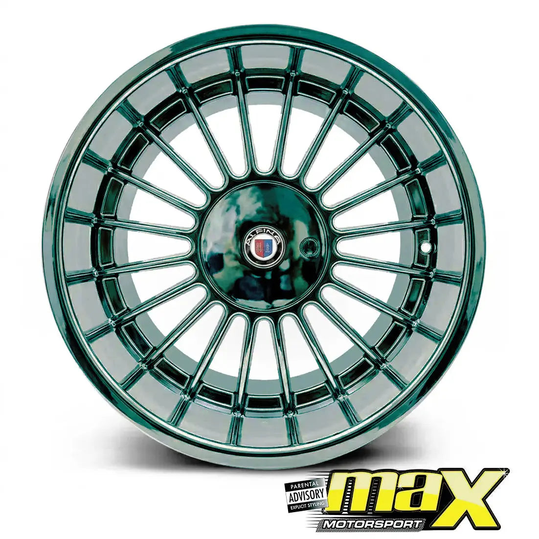 17 Inch Mag Wheel - MX7674-51 Black Chrome Alpin Style Wheel - 4x100 / 5x100 PCD Max Motorsport